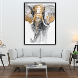 Encadré 36 x 48 - éléphant doré