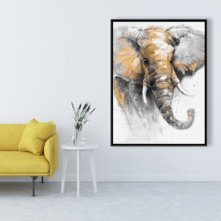 Encadré 36 x 48 - Magnifique éléphant doré