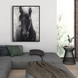 Framed 36 x 48 - Black horse