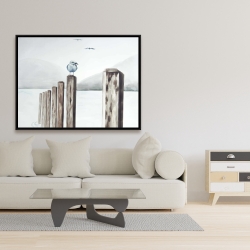 Encadré 36 x 48 - Mouette à la marina