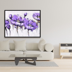 Encadré 36 x 48 - Fleurs mauves abstraites