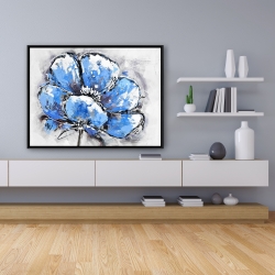 Framed 36 x 48 - Abstract blue petals