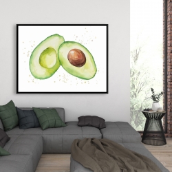 Encadré 36 x 48 - Avocat ouvert à l'aquarelle