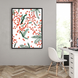 Framed 36 x 48 - Mistletoe leaf pattern