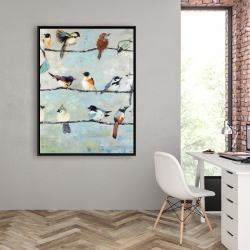 Framed 36 x 48 - Small colorful birds