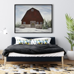 Framed 36 x 48 - It's winter on the farm