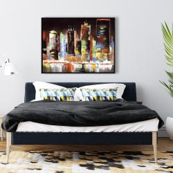 Framed 36 x 48 - Cityscape by night