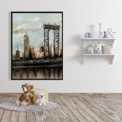 Encadré 36 x 48 - Pont de ville par un jour gris