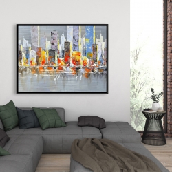 Framed 36 x 48 - Color splash cityscape