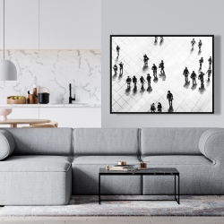 Framed 36 x 48 - Overhead view of people on the street