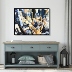 Framed 36 x 48 - High top view of buildings in new york