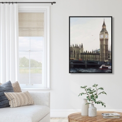 Framed 36 x 48 - Big ben clock elizabeth tower in london