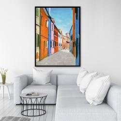 Framed 36 x 48 - Colorful houses in italy