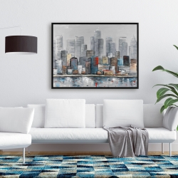 Framed 36 x 48 - Abstract city skyline