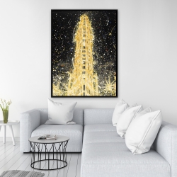 Framed 36 x 48 - Abstract flatiron building