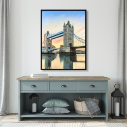 Framed 36 x 48 - Sunset on the london bridge