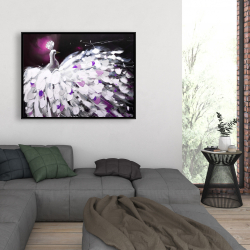 Framed 36 x 48 - Purple peacock