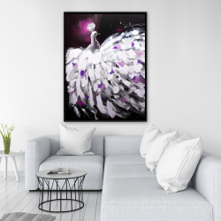 Framed 36 x 48 - Purple peacock