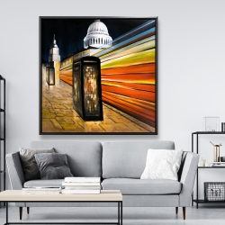Framed 48 x 48 - Fast london bus 