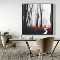 Framed 48 x 48 - Mysterious forest with stream