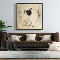 Framed 48 x 48 - Small pug dog