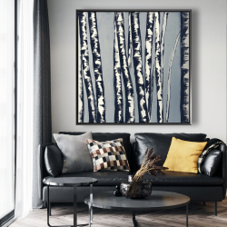 Framed 48 x 48 - Abstract birch forest