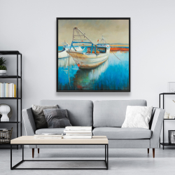 Framed 48 x 48 - Fishing boat
