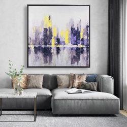 Framed 48 x 48 - Abstract and blurry cityscape