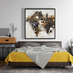 Framed 48 x 48 - Abstract world map with typography