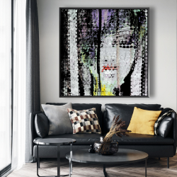 Framed 48 x 48 - Abstract colorful woman face