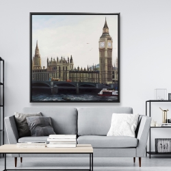Framed 48 x 48 - Big ben clock elizabeth tower in london