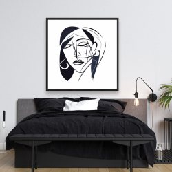Framed 48 x 48 - Abstract face