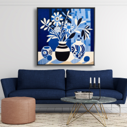 Encadré 48 x 48 - Vases bleus