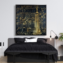 Framed 48 x 48 - Gold city blue print