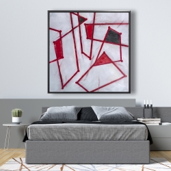 Framed 48 x 48 - Red outlines shapes