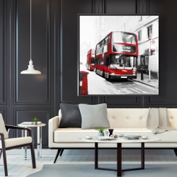 Framed 48 x 48 - Red bus londoner