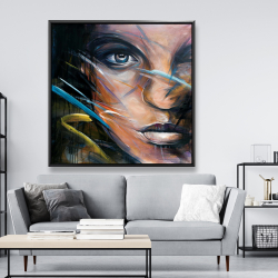 Framed 48 x 48 - Colorful woman face
