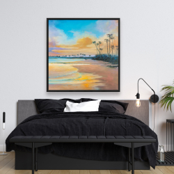 Framed 48 x 48 - Sunset by the sea