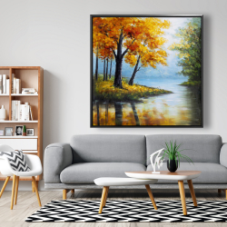 Framed 48 x 48 - Trees by the lake