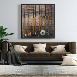 Encadré 48 x 48 - Cannes à pêche sur bois