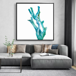Framed 48 x 48 - Small watercolor sea coral