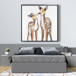 Framed 48 x 48 - Deer with its fawn