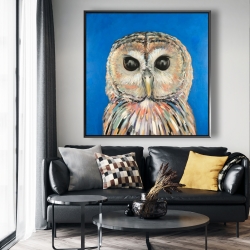 Framed 48 x 48 - Colorful spotted owl