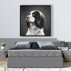 Framed 48 x 48 - English springer spaniel dog