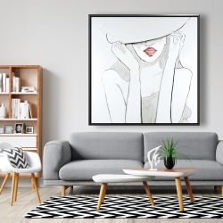 Framed 48 x 48 - Woman with big hat