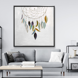 Framed 48 x 48 - Dreamcatcher with feathers