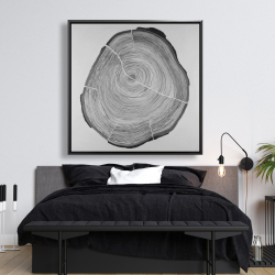 Framed 48 x 48 - Grayscale wood log