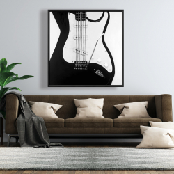 Framed 48 x 48 - Black electric guitar