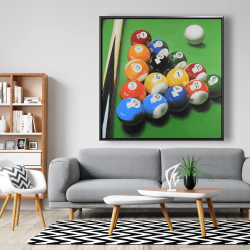 Framed 48 x 48 - Pool table with ball formation
