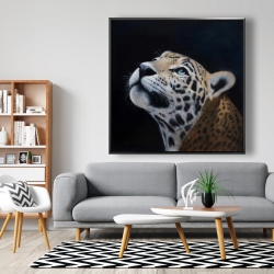 Framed 48 x 48 - Realistic leopard face